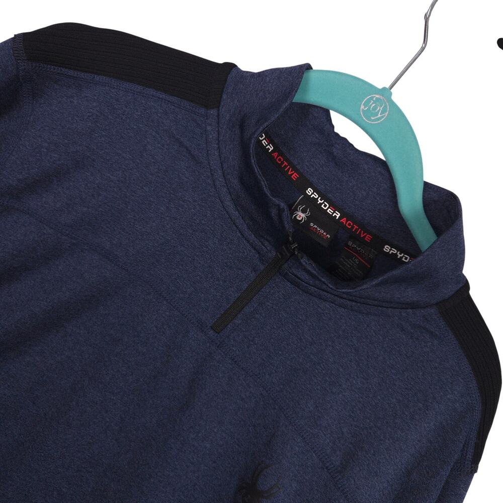 Spyder Active Quarter Zip Pullover Blue Performance Stretch Mens L